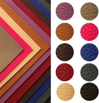 Stały kolor skórzany tkanina zwykła Lichee mikrofibry Ciemne kolory, tworząc torby szycia DIY