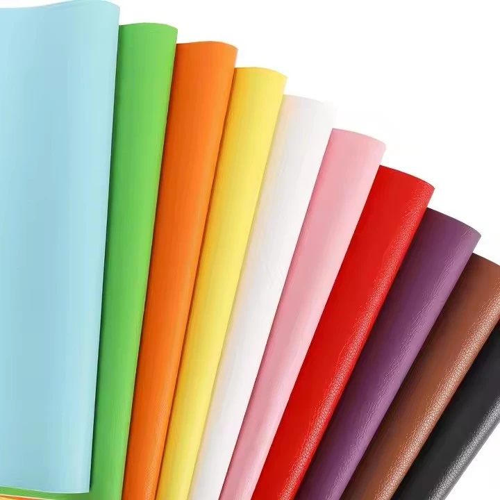 Solid Faux Leather Thick 0.8MM Marine Grade Vinyl Sheets Soft PU Faux Synthetic Leather Fabric For Bows Earrings DIY Craft